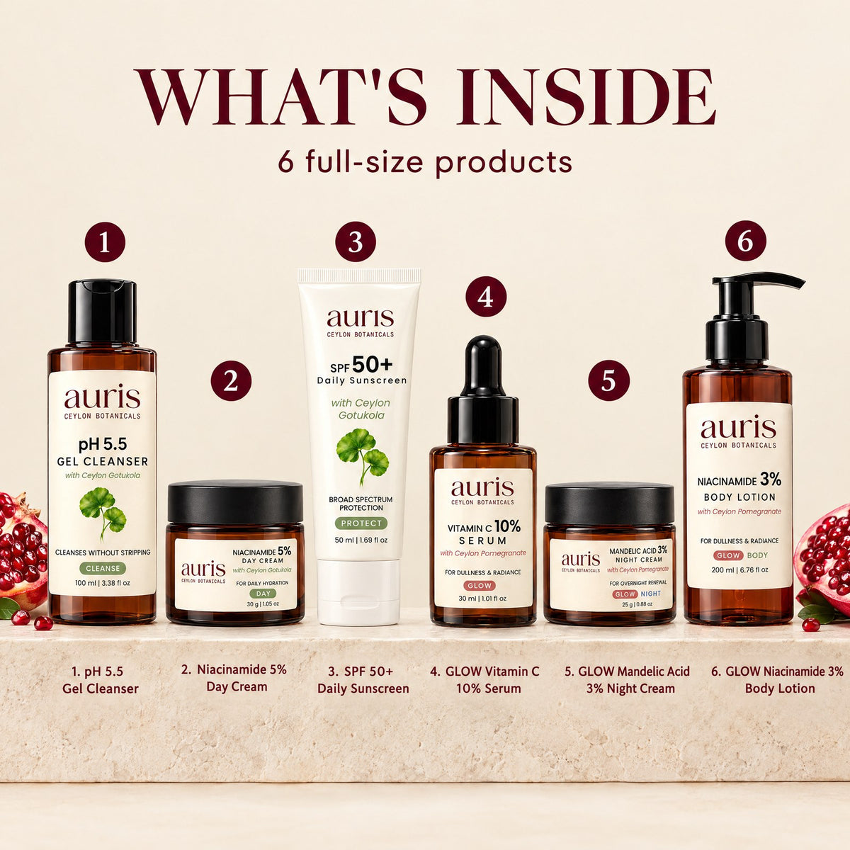 Auris GLOW Ritual: what is inside, numbered