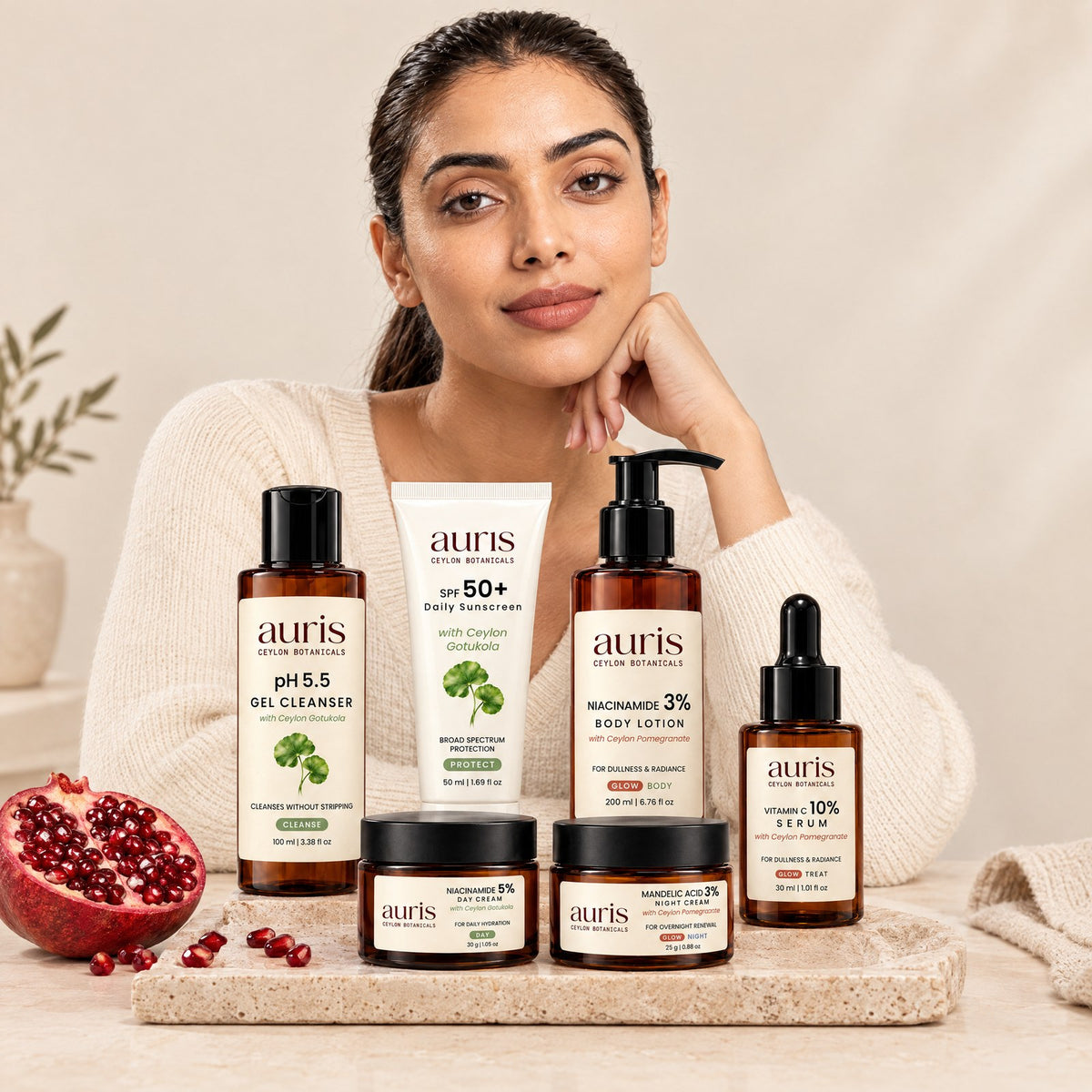 Auris GLOW Ritual: the routine on a vanity