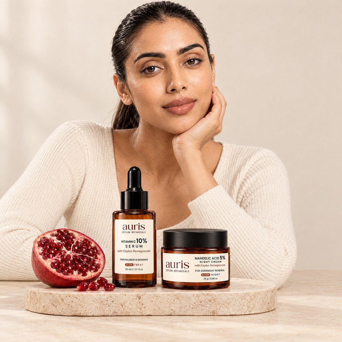 Auris GLOW Starter: the routine on a vanity