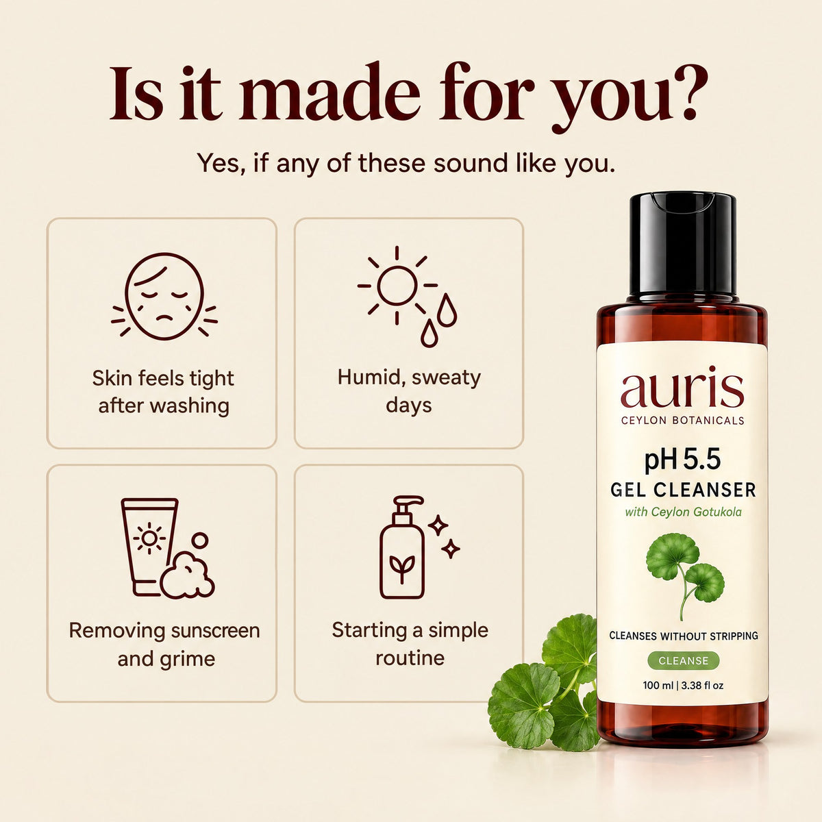 Auris pH 5.5 Gel Cleanser: who it is made for