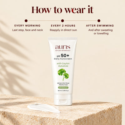 Auris SPF 50+ Daily Sunscreen: what to expect, stage by stage