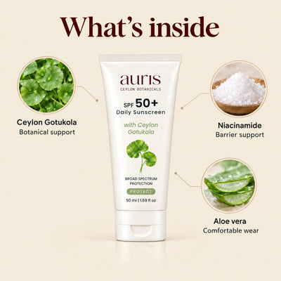 Auris SPF 50+ Daily Sunscreen: what's inside: key ingredients