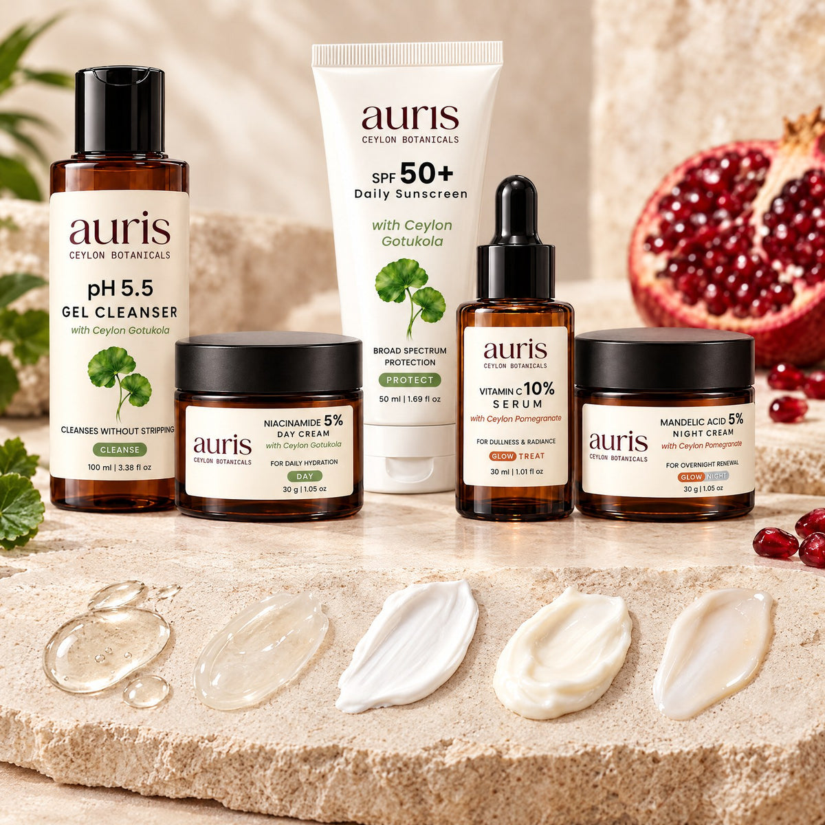 Auris Complete GLOW: the textures of every product