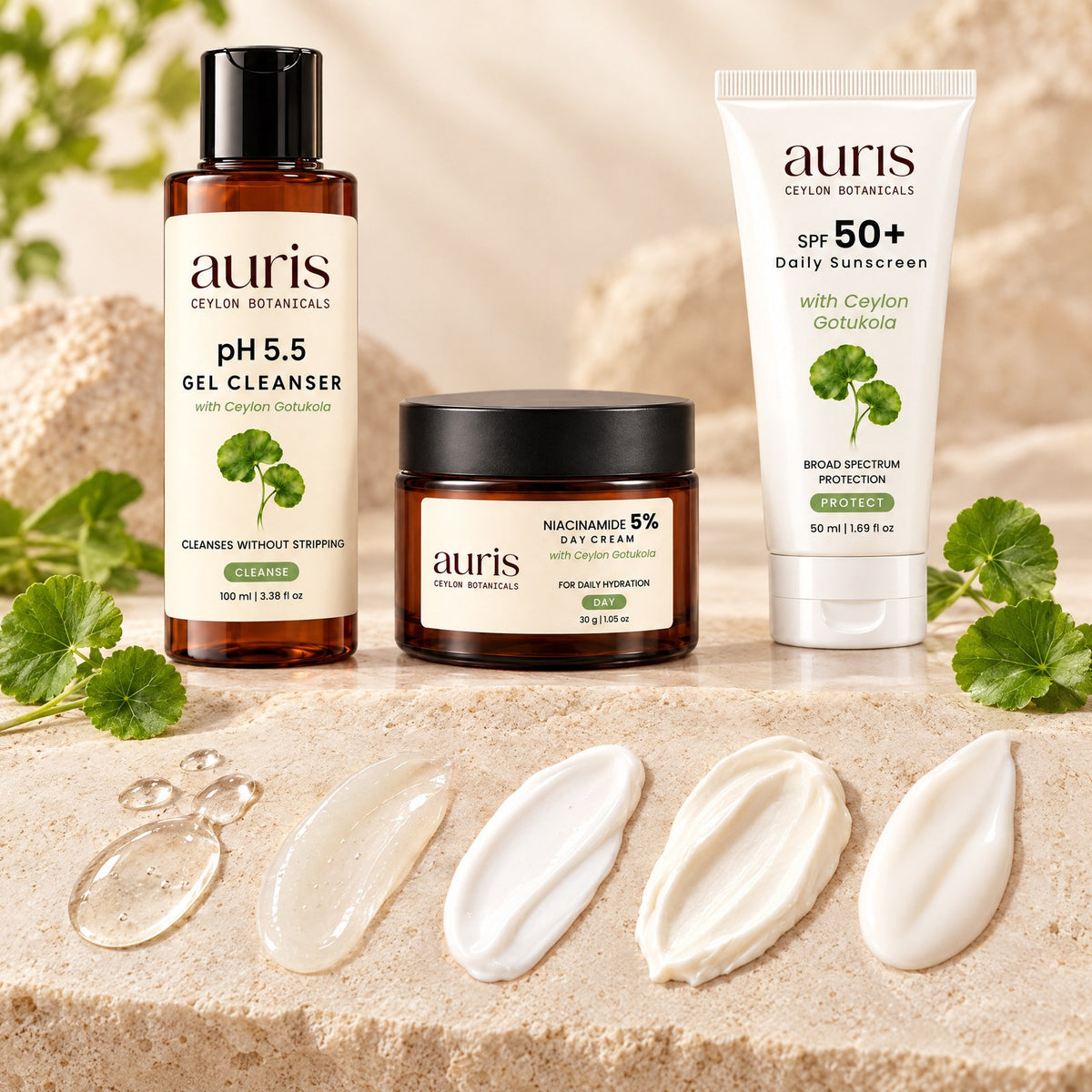 Auris Daily Essentials: the textures of every product