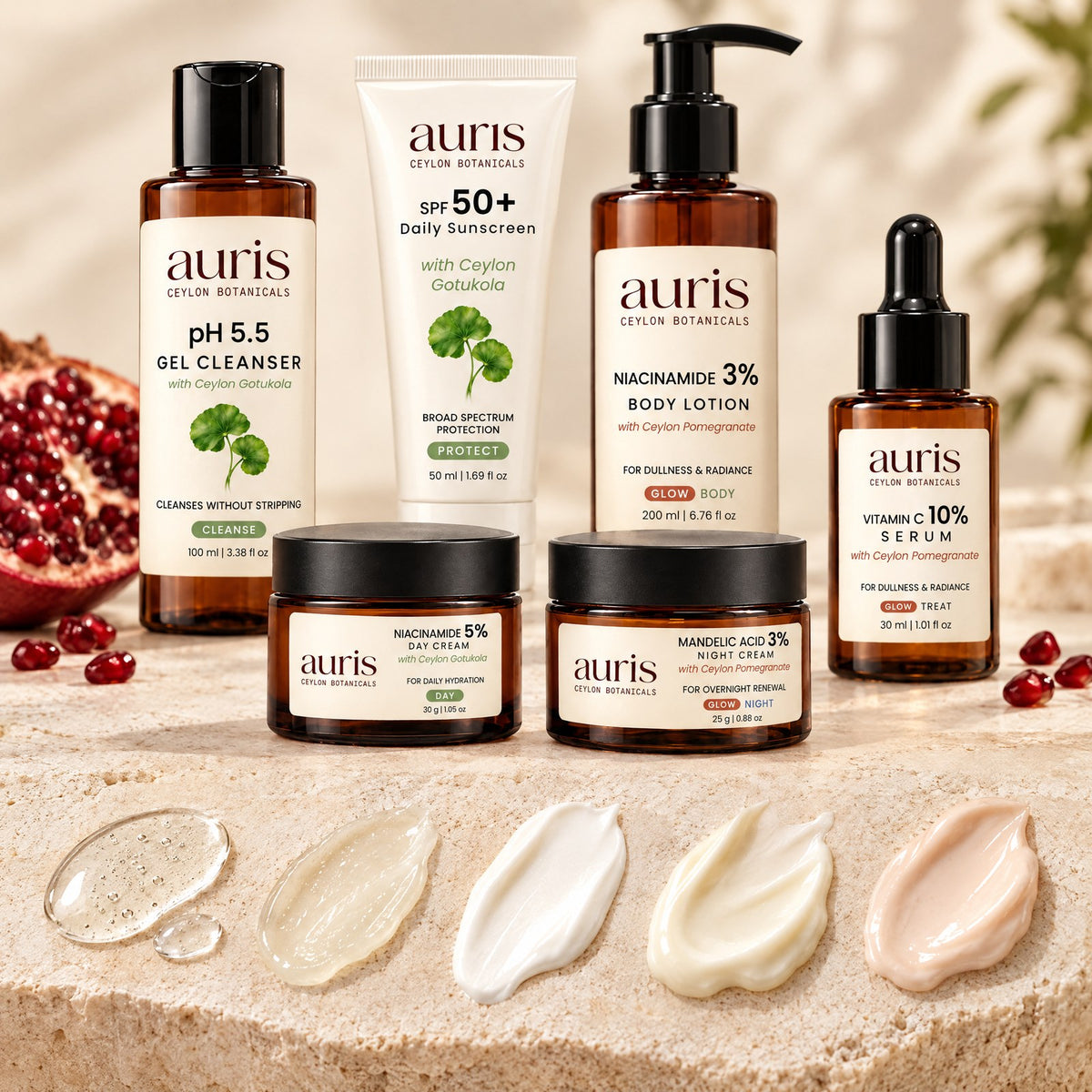 Auris GLOW Ritual: the textures of every product