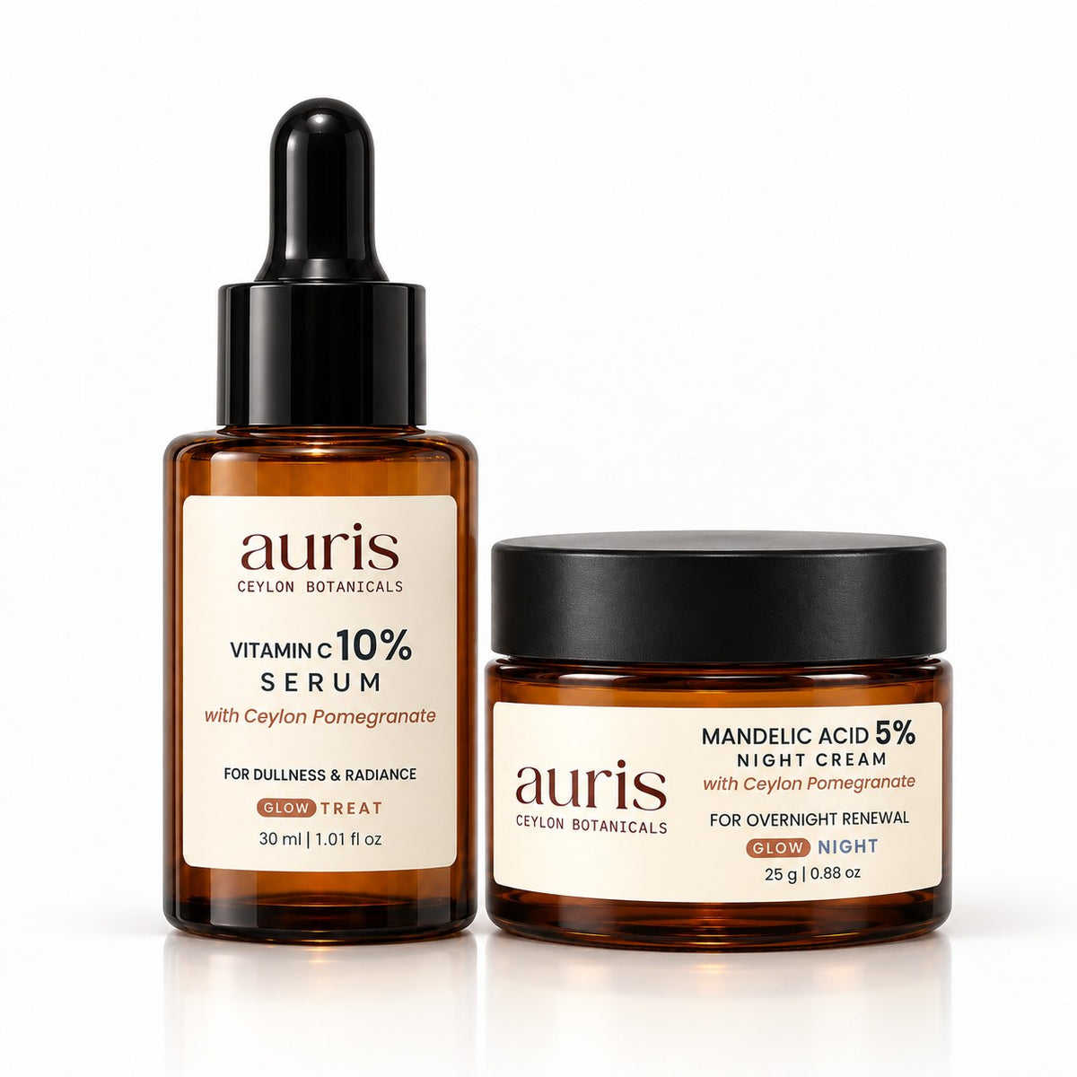 Auris GLOW Starter: GLOW Vitamin C 10% Serum + GLOW Mandelic Acid 3% Night Cream