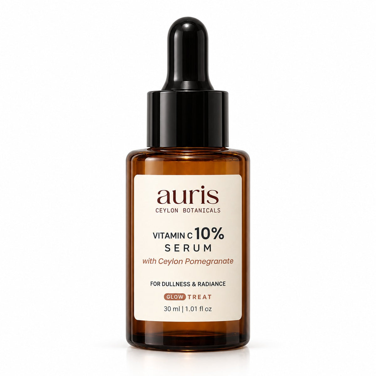 OLD (restored for review) — Auris GLOW Vitamin C 10% Serum with Ceylon Pomegranate, 30 ml amber dropper bottle